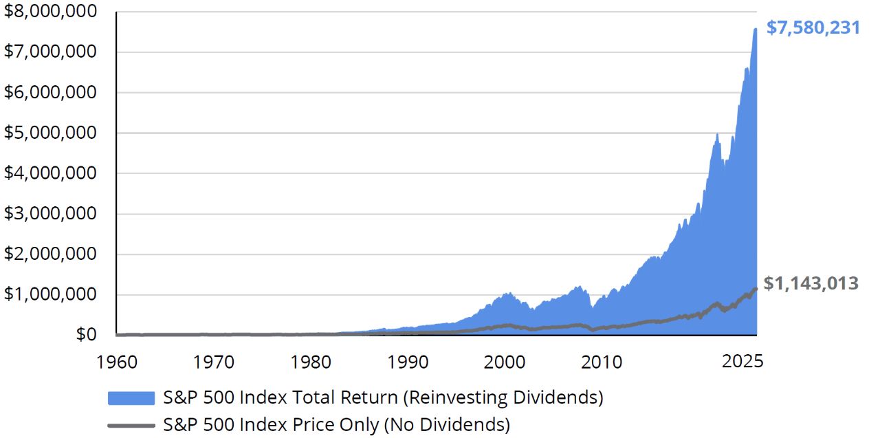 Power of Dividends and Compounding chart