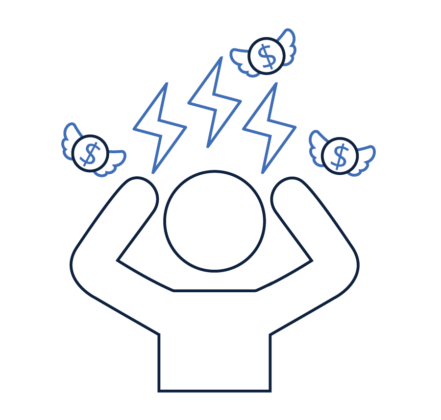 person stressed about fees