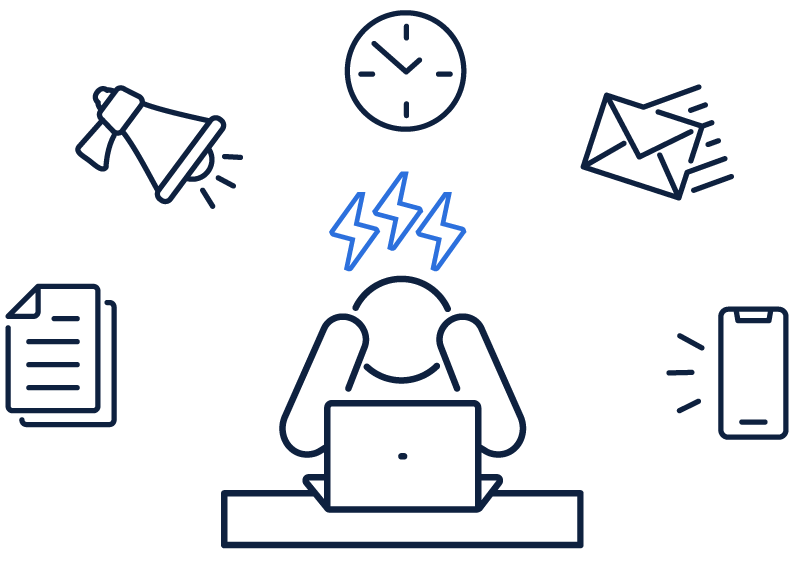 illustration of man stressed out