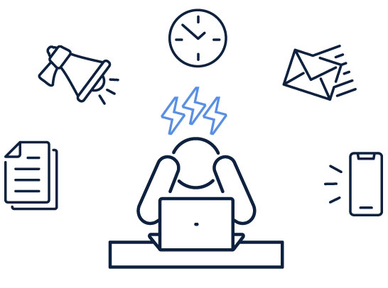 illustration of person stressed out