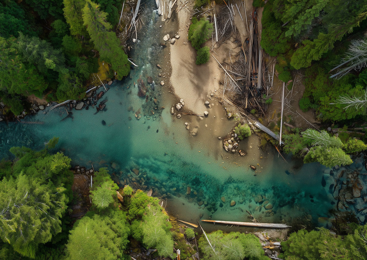 Family sitting on the dock by the water